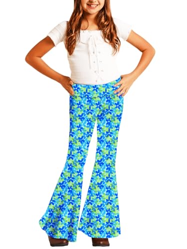 Image of Deerose Girls Halloween Hippie Bell Bottom Pants High Waist Flare Pants 5-14 Years