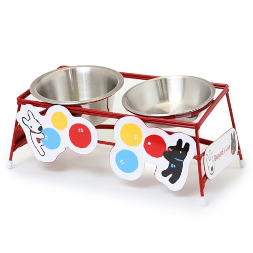ペットパラダイス 犬 食器 風船柄 ワイヤー えさ 皿 小2個 リサとガスパール
