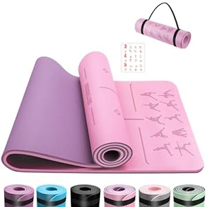 Tapis de Yoga,Tapis de Sport, Antidérapant,pour la Gymnastique,Pilates,Yoga,Maison,Voyage,Tapis de Gymnastique avec sangles de rangement,183x61x0.6cm