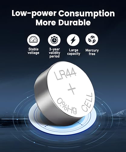 YKM 40 Pack LR44 Batteries AG13 L1154f A76 357/303 L1154 SR44 L1154c LR44h 1.5V Batteries for Digital Caliper Meat Thermometer Watch Battery