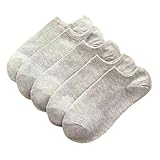 GreatRise 5 Paar Sneaker Socken Herren Baumwolle Kurze Halbsocken Herrensocken Atmungsaktive Sneakersocken Weiche Sportsocken Anti Geruch Laufsocken Arbeitersocken für Arbeit Sport Grau