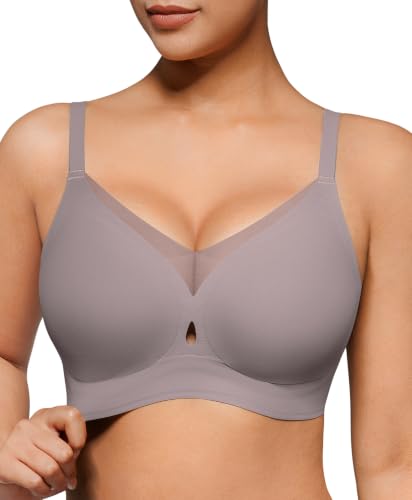 Image of Popilush Womens Wireless Push Up Bra Comfortable Supportive Everyday Bra | Support & Lift, No Underwire, Full Coverage, Flexible Fit, V Mesh Crossover, Soft Breathable Fabric, All Day Comfort