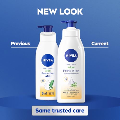 Image of NIVEA Aloe Protection Body Lotion 400 ml | UVA UVB filters | 72H Moisturization| Aloe Vera Extracts | Dep Moisture Serum | Men and Women | All Skin Type