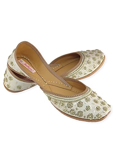 Women's Phulkari Mirror Multicolor Genuine Soft Leather Embroidered Jutis | Bite and Pinch Free Jutti | Punjabi Formal Juttis | Girl's Indian Wedding Flat Ladies Mojari | Formal Ethnic Juti |