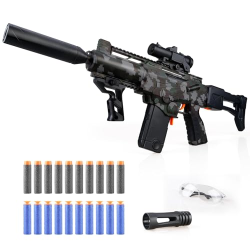 SK MISS Pistolet Jouet avec Balles en Mousse Souple, Pistolet éLectrique pour Enfants De 14+ Ans Et Plus Et Adultes, Cadeaux De NoëL, d'halloween Et...