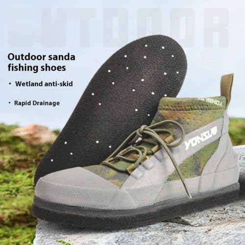 Felt Sole Wading Shoes for Men Fly Fishing Deck Boots Waterproof Lightweight Breathable Wide Non-slip Felt Bottom Quick Dry Warm Cotton Insole Casual Comfort Wear Mud Walking Hiking Sports Booties3