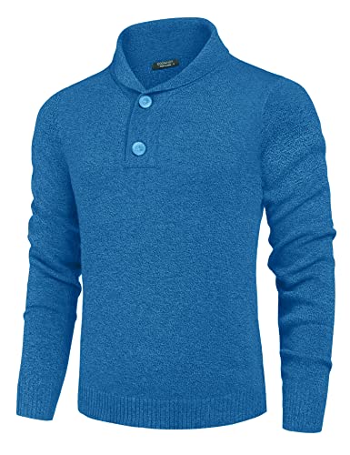 Coofandy Men Designer Shawl Collar Sweater Fall Casual Cotton Knit Pullover Sweater #TOP1