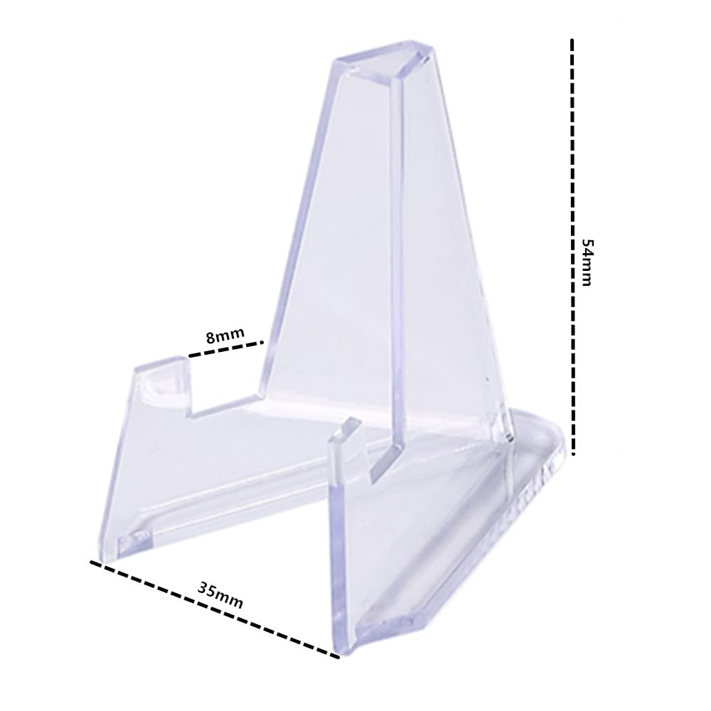 CuiCanfla Mini Easel, Easel Stand, Pack of 30 Acrylic Card Stands, Transparent Acrylic Easel Holder for Coins Medals, Pocket Watches - Image 2