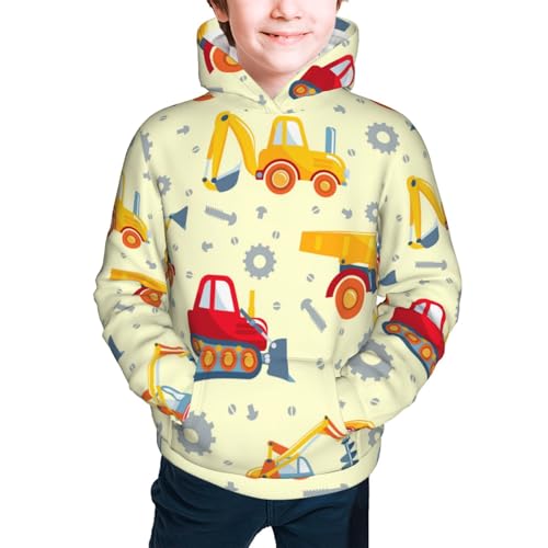Heavy Equipment Kid Hoodies Boys Sweatshirts Girls Pullover with Pocket3
