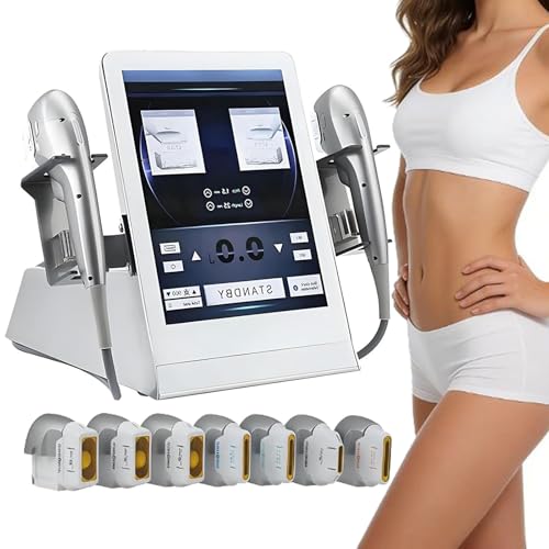 AityBuy Dispositivo Portátil De Lifting Facial Y Corporal 7d Hifu, Máquina De Rejuvenecimiento para El Cuidado De La Piel - 7 Cartuchos para Reafirmar La Piel, Seguro E Indoloro.