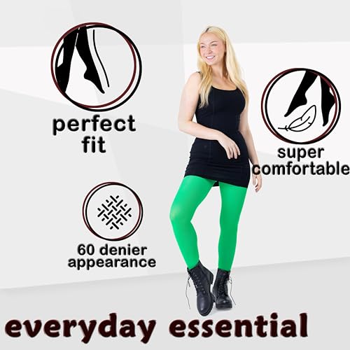 Image of Silky Toes Women's 60D Soft Opaque Tights 1-2 Pairs -Black White And Colored Stockings for Women