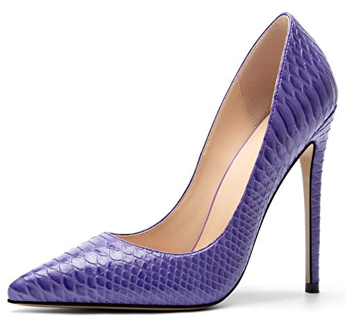 Mettesally Women's High Heel Pumps Pointed Toe Stiletto Heels Slip On Office Party Dress Shoes2