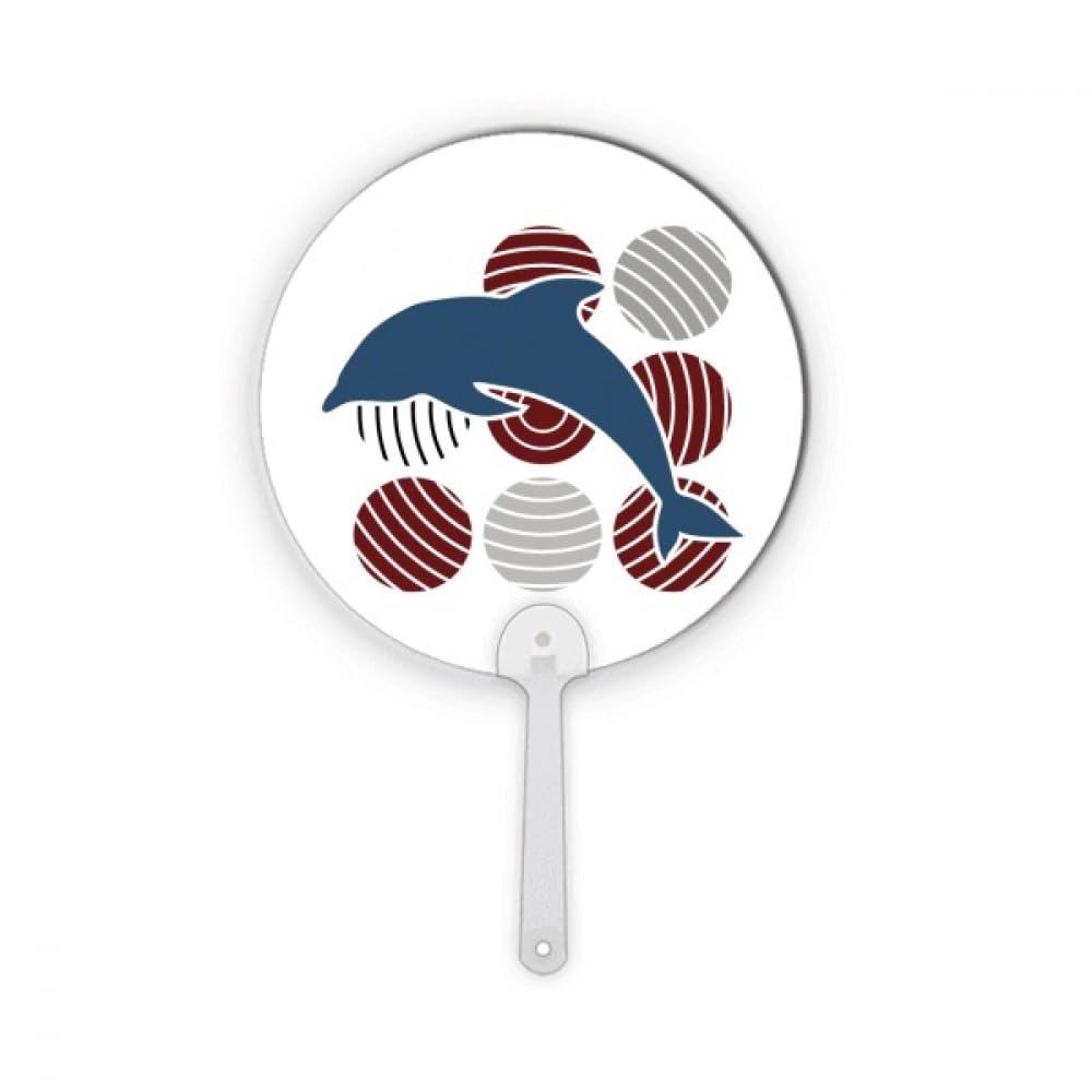 Illustration ronde Dauphin sur éventail plastique cercle de décoration