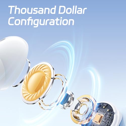 Image of Wireless Touchscreen Earbuds with Smart Touch Screen Case - TWS True Wireless Bluetooth 5.4 Headphones - ANC Active Noise Cancelling - Blue Tooth Earphones for iPhone Android