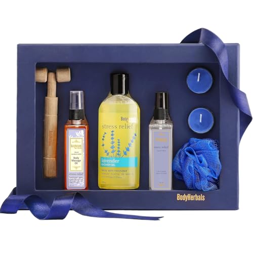Image of BodyHerbals Lavender Essentials Bath & Body Gift Set for Women & Men - 6 Pcs Skin Care Kit | Vegan Luxury Gift Box for Birthdays, Anniversaries, Weddings, , Gift & Special Occasions