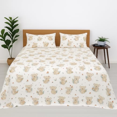 Image of King Size Bedsheet - Kola Cudales - 108 x 108 Inches - Brushed Microfiber Flat Sheet with Pillow Covers - Soft, Cooling, Wrinkle & Fade Resistan