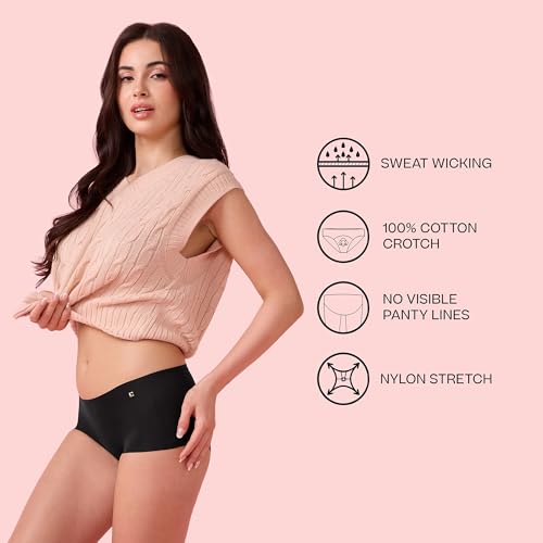 Image of Enamor Innovations Invisi, All Day Comfort, Mid Waist Boyshorts Panty for Women - No Visible Panty Lines, Breathable, Sweat Wicking, Free Cut, Full Coverage - PS40