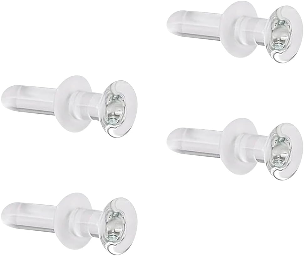 Satix 4PCS 8G 10G 12G 14G 16G 18G 20G Clear Cartilage Earring Tragus Retainer Lip Rings Nose Studs Labret Flat Back Glass Retainer Piercing 1/2" 13mm