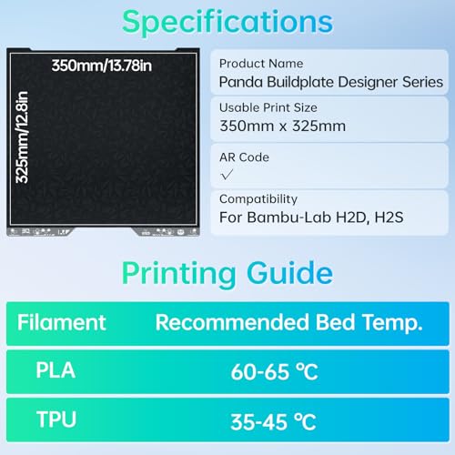 Image of BIQU Designer Smooth PEO+Smooth PET Double Sided Build Plate for Bambu-Lab H2D /H2S 3D Printers 346x355mm Spring Steel Flexible Sheet Removable Surface Platform
