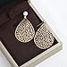 Handmade Filigree Teardrop Earrings for Women, 14K Gold Plated Cultured Pearl Leaf Dangle Earrings