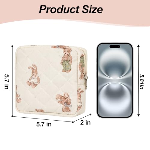 Small Makeup Bag for Purse,Quilted Cosmetic Pouch, Mini Make up Bags with Compartments Inside, Cute Cosmetic Organizer for Women, Travel Toiletry Bag2