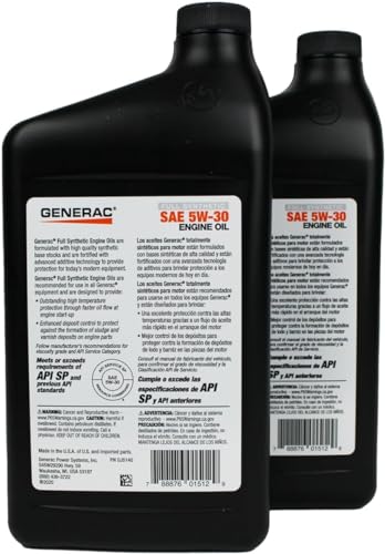 Generac 0J5140 X 2 + 70185E + FP 5W-30 Full Synthetic Oil Change Kit 2 Quarts Oil And Filter thumb #3