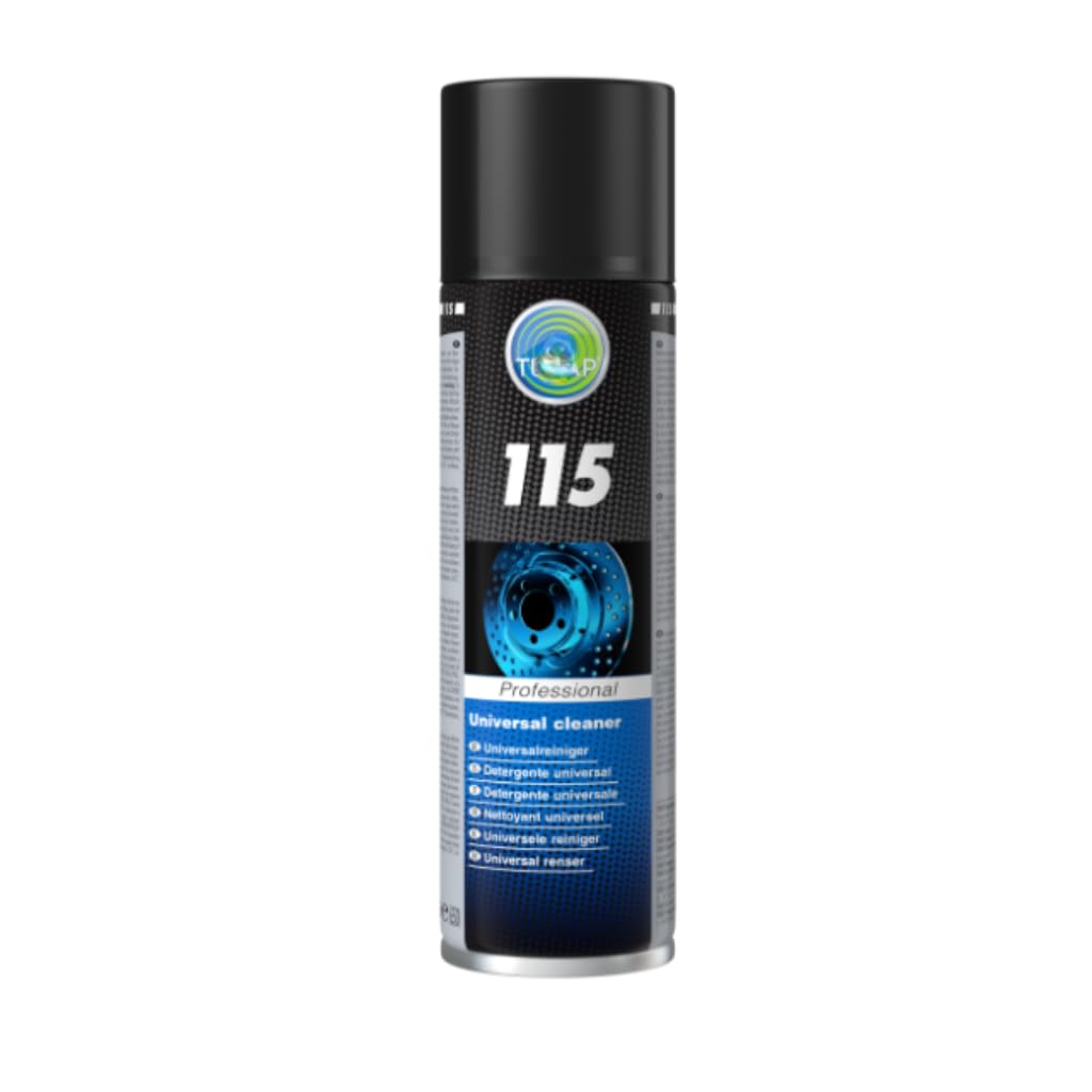 115 Limpiador de Frenos y Piezas Mecánicas 500 ml – Spray Desengrasante Profesional de Alta Presión, Evaporación Rápida, Válvula 360°, Elimina Aceite y Grasa | Pack Unidades (12)