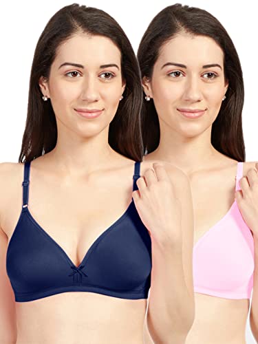 Image of SONARI Omania Womens Non-Padded Cotton Polyester Bras - Solid, Non-Wired, Medium Coverage, Hand Washable (Pack of 2)