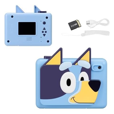 ekids Bluey Kids Camera with SD Card, Digital Camera for Kids with Video Recording, Built-in Digital Stickers for Fans of Bluey Toys Cover