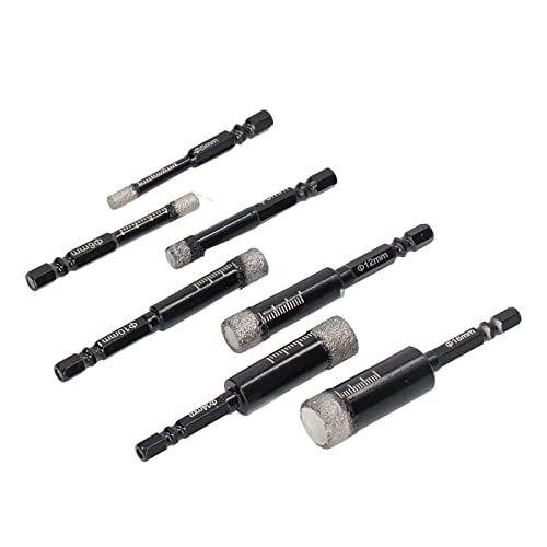 Set de brocas de diamante con vástago hexagonal 7 piezas miniatura 3