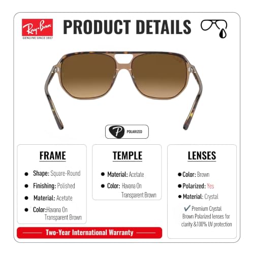 Image of Ray-Ban RB2205 BILL ONE Square-Round Sunglasses with Official Eyewear Kit