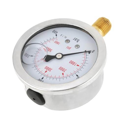 庭のホース散水メーター 0-400Bar 0-5800PSI G1/4インチ スレッド 68mm ダイヤル式 油圧空気圧計 メーター