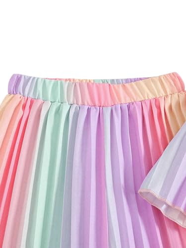 Image of RoseSeek Girl's 2 Piece Boho Cute Outfits Pleated Spaghetti Strap Camisoles Elastic Waist Wide Leg Pants Sets
