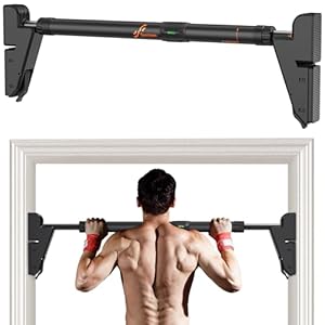 Sportneer Pull Up Bar: Adjustable Width Locking Mechanism Chin up Bar without Screws – Strength Training Pull-up Bar for Doorway with Non-slip Comfort for Home Gym Upper Body Workout