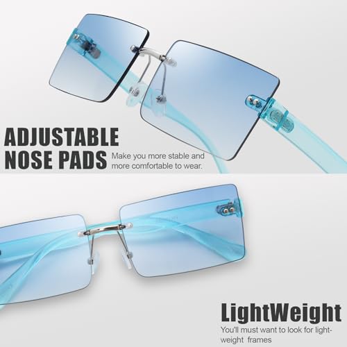 Image of The Fresh Minimalist Small Rectangular Sunglasses Clear Eyewear - Exquisite Packaging