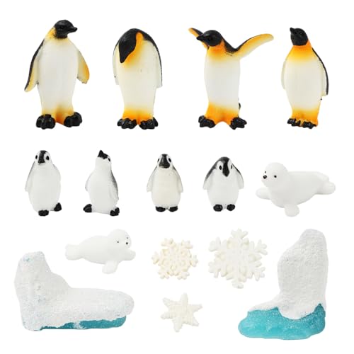 SHIDXIB 15Pcs Cute Ocean Animal Penguin Craft Decoration Ornament PVC Penguin Figurines Penguin Craft Ornament