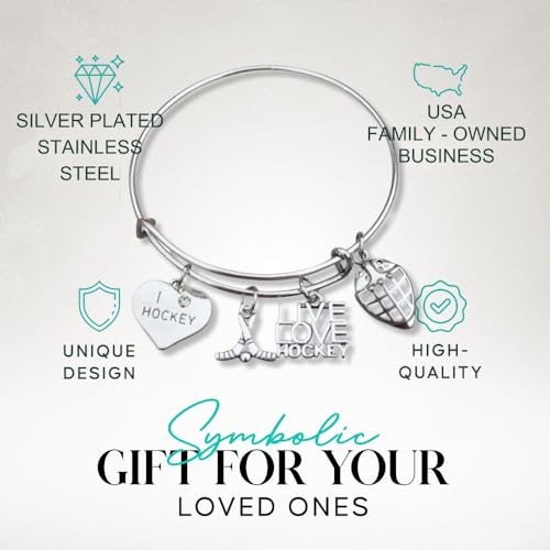 Infinity Collection Hockey Bracelet, Hockey Jewelry- Hockey Bangle Bracelet Gift for Girl Hockey Players4