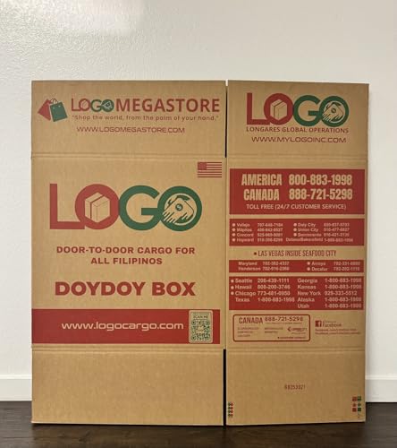 2-Pack LOGO Cargo DOYDOY Box - 24"x18"x24". The BEST, STRONGEST & MOST SECURE box for shipping your items worldwide, moving, packing & storage. Durable double-wall heavy-duty cardboard. Made in USA.