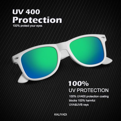 Image of KALIYADI Polarized Sunglasses for Men and Women Matte Finish Sun glasses Color Mirror Lens UV Blocking (3 Pack)