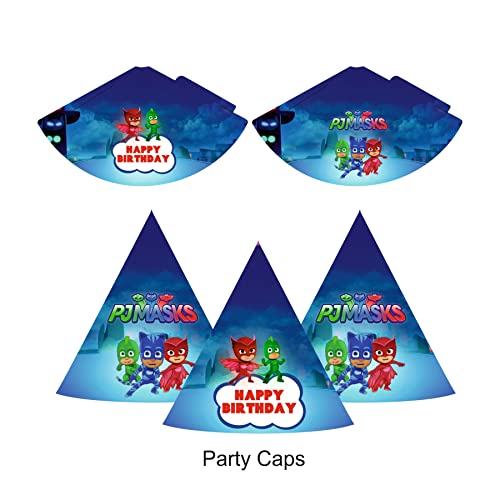 Image of PRETTY UR PARTY Pj Masks Party Decorations Kit - 70 Pcs Includes Banner,Balloons,Centerpiece,Danglers,Pj Masks Birthday Party Supplies,Pj Masks Birthday Party Decor,Birthday Banner For Kids