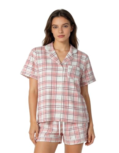 Image of NAP BOUND 100% Cotton Women Pajama Sets Button Down Short Sleeve Sleepwear Soft Pjs 2 Piece Lounge Set with Pocket XS-XXL