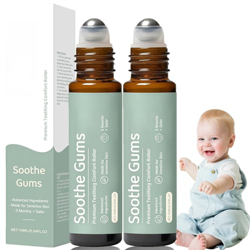 2PCS Teething Relief Roller Teething Roller Teething Essential Oil Roller Teething Roller Natural Relief Teething Oil for Daily Use Reduce Teething Discomfort Gentle Teething Oil Roller