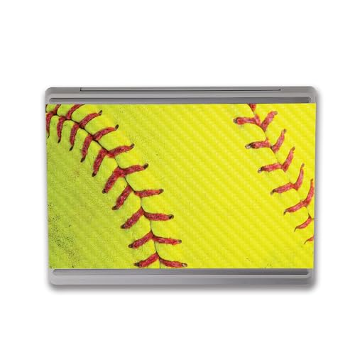 Image of MightySkins Carbon Fiber Skin Compatible With Microsoft Surface Laptop Go 3 (2023) Full Wrap Kit - Softball Closeup | Protective, Durable Textured Carbon Fiber Finish | Easy To Apply | Made in the USA