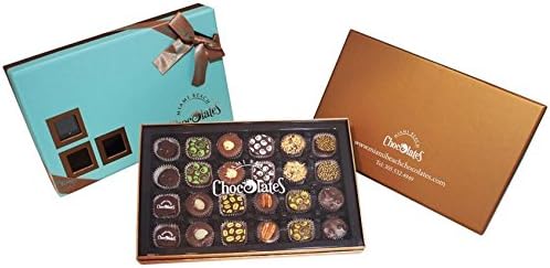 Mothers Day Chocolates Gluten Free Vegan Dark Chocolate, Kosher Parve, with Gift Box, 24 Pieces
