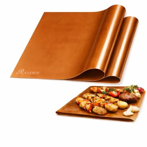 Image of RANDEN Reusable Teflon Baking & Cooking Mat - Heat Resistant, Non-Stick, Waterproof Sheet for Akki Roti, Obbattu, Chappathi, Puran Poli, BBQ & More Baking Essentials Pack of 2 Sheets