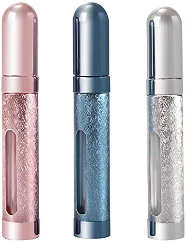 Smaurycoia Portable Mini Refillable Perfume (3 Pieces,12ml, Pink/Silver/Blue)