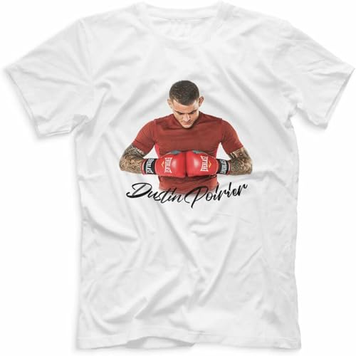 XUTSE Dustin Poirier t-Shirt American Professional Fighter Print Color White XL
