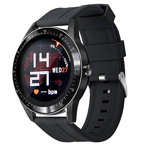 Exclusive Discount 70% Price Smart Watch,Sport Band Fitness Tracker with Heart Rate Sleep Health Monitor 1.28 inch Touch Screen Convenient Communication IP67 Waterproof Music Smart Watch for Men Women Android iOS Phone (Black)