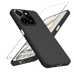 LYJERRY Case for Honor 400 Smart 5G Phone Case with 9H Hardness Tempered Glass Screen Protector, TPU Shockproof Cover, Soft, Slim Fit, Anti-Scratch Protection, Black