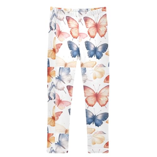 Boccsty Watercolor Painting Butterflies Girls Leggings Kids Yoga Pants Dance Active Tights 4T